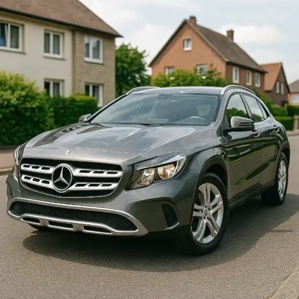 Ein gebrauchtes Mittelklasse-Auto in Moers, das für den Autoankauf bereitsteht.